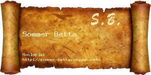 Sommer Betta névjegykártya